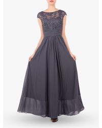 jolie moi lace bodice maxi prom dress