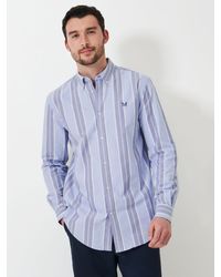 Crew - Long Sleeve Striped Oxford Shirt - Lyst