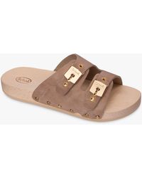 Scholl - Pescura Suede Double Strap Sliders - Lyst
