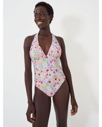 Crew - Floral Print Halterneck Swimsuit - Lyst