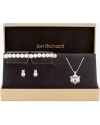 Jon Richard - Pearl & Crystals Pendant Necklace - Lyst