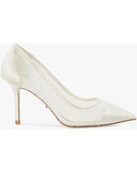 Dune - Bridal Collection Bespoke Embellished Pleated Mesh High Heel Court Shoes - Lyst