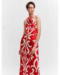 Mango - Rosh Floral Print Satin Maxi Dress - Lyst
