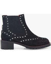White Stuff Celeste Star Suede Brogue Ankle Boots - Black