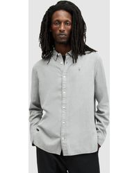 AllSaints - Laguna Regular Fit Linen Blend Shirt - Lyst