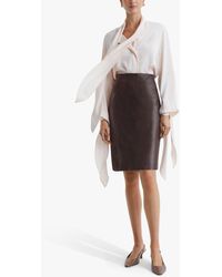 Reiss - Raya Leather Pencil Skirt - Lyst