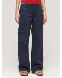 Superdry - Low Rise Embroidered Cargo Trousers - Lyst