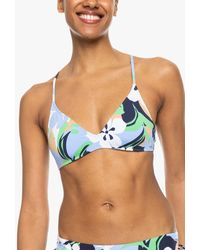 Roxy - Floral Print Strappy Bikini Top - Lyst