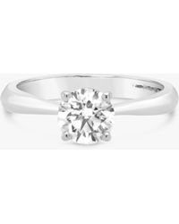 Milton & Humble Jewellery - Second Hand Platinum Diamond Solitaire Engagement Ring - Lyst