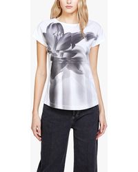 Sisley - Slim Fit Cotton T-shirt - Lyst