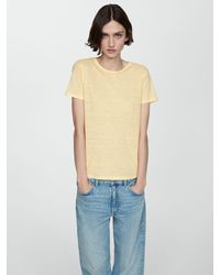 Mango - Leno Linen T-shirt - Lyst