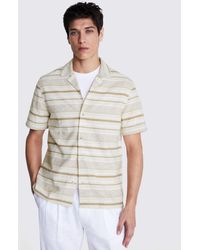 Moss - Woven Stripe Cuban Collar Shirt - Lyst