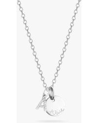 Merci Maman - Personalised Mini Crystal Alphabet Pendant Necklace - Lyst