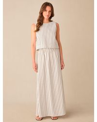 Ro&zo - Petite Double Stripe Linen Blend Maxi Skirt - Lyst