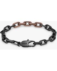 BOSS - Boss Chain Two Tone Chain Bracelet - Lyst