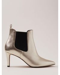 Phase Eight - Metallic Leather Ankle Boots - Lyst