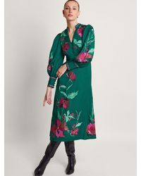 Monsoon - Lyra Floral Embroidered Midi Dress - Lyst