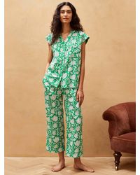 Brora - Organic Cotton Floral Block Print Pyjamas - Lyst
