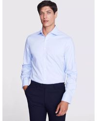 Moss - Tailored Fit Sky Dobby Cotton Blend Stretch Shirt - Lyst