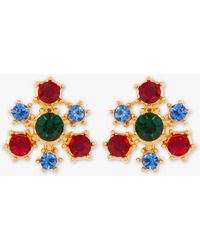 Susan Caplan - Vintage Rediscovered Collection Gold Plated Swarovski Crystal Post Earrings - Lyst