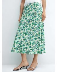 Mango - Bombay Satin Floral Midi Skirt - Lyst