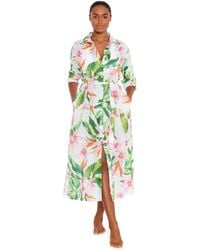 Ralph Lauren - Lauren Watercolour Floral Midi Cotton Shirt Dress - Lyst