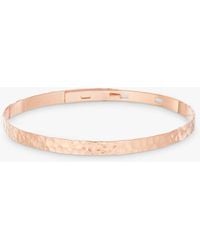 Merci Maman - Personalised Hammered Flat Bangle - Lyst