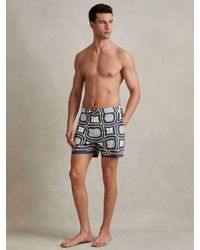 Reiss - Palm Chain Print Swim Shorts - Lyst