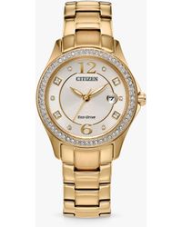 Citizen - Fe1147-79p Silhouette Crystal Eco-drive Date Bracelet Strap Watch - Lyst
