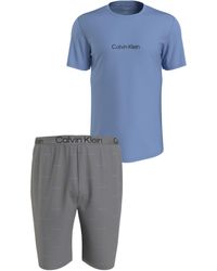 Calvin Klein - Slogan Lounge Top & Shorts Set - Lyst