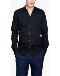 Sisley - Mandarin Collar Slim Fit Shirt - Lyst