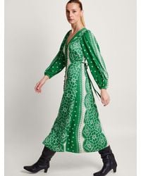 Monsoon - Tamsyn Floral Print Maxi Tea Dress - Lyst