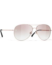 Chanel - Pilot Sunglasses Ch4189tq Rose Gold/beige Gradient - Lyst