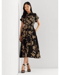 Ralph Lauren - Lauren Wilisant Floral Print Linen Shirt Dress - Lyst