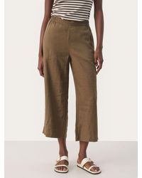 Part Two - Petrines Linen Wide Leg Cropped Trousers - Lyst