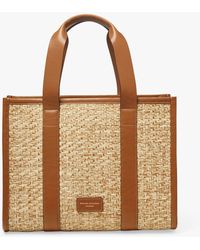 Aspinal of London - Henley Step Weave Raffia Tote Bag - Lyst