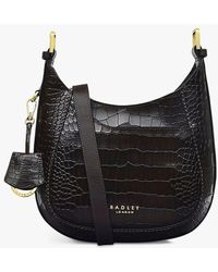 Radley - London Pockets 2.0 Croc Leather Cross Body Bag - Lyst