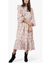 Lolly's Laundry - Cana Floral Print Tiered Hem Midi Skirt - Lyst