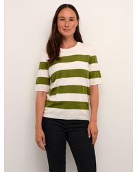 Kaffe - Lizza Short Sleeve Striped Knitted Top - Lyst