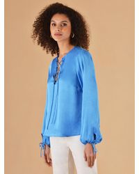 Ro&zo - Lace Up Detail Blouse - Lyst