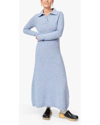Nué Notes - Wesly Wool Blend Polo Collar Knitted Maxi Dress - Lyst