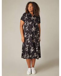 Live Unlimited - Curve Floral Jersey Tiered Midaxi Shirt Dress - Lyst