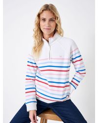 Crew - Half Zip Striped Sweatshirt - Lyst