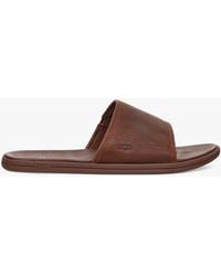 UGG - Seaside Leather Slider Sandals - Lyst