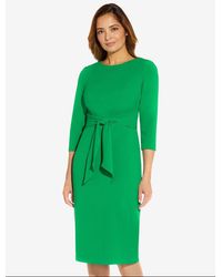Adrianna Papell - Crepe Tie Front Knit Dress - Lyst