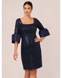Adrianna Papell - Embroidered Bell Sleeve Dress - Lyst