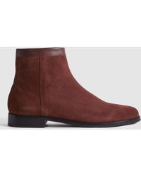 Reiss - Clay Suede Zip Up Boots - Lyst