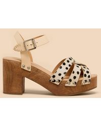 White Stuff - Cosmo Block Heel Clog Leather Sandals - Lyst