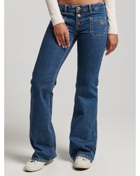 Superdry - Organic Cotton Blend Vintage Low Rise Slim Flare Jeans - Lyst