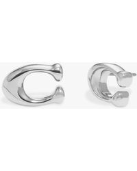COACH - Signature Sculpted C Stud Earrings - Lyst
